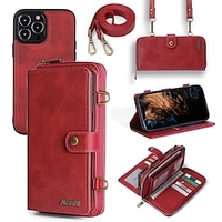 téléphone Coque Pour Apple Coque Intégrale iPhone 13 12 11 Pro Max Mini X XR XS Max 8 7 Plus Porte Carte Clapet Antichoc Couleur Pleine TPU PC faux cuir miniinthebox