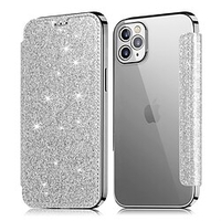 téléphone Coque Pour Apple Coque Intégrale iPhone 14 Pro Max 14 Plus 13 12 11 Pro Max Mini X XR XS Porte Carte Avec Support Brillant Brillant TPU faux cuir miniinthebox