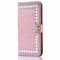 téléphone Coque Pour Apple Coque Intégrale iPhone 14 Pro Max Plus 13 12 11 Mini X XR XS 8 7 Portefeuille Porte Carte Strass Couleur Pleine Dur faux cuir miniinthebox