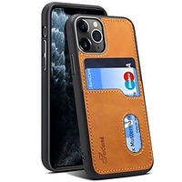 téléphone Coque Pour Apple Série Classique iPhone 12 Pro Max 11 X XR XS Max Coque Anti-Chocs Etanche à la Poussière Emplacements pour porte-cartes Couleur Pleine TPU faux cuir miniinthebox