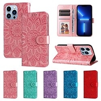 téléphone Coque Pour Apple Étui en cuir iPhone 13 Pro Max 12 11 SE 2022 X XR XS Max 8 7 Portable Portefeuille Clapet Couleur Pleine Fleur faux cuir miniinthebox