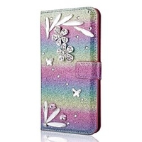 téléphone Coque Pour Apple Wallet iPhone 13 Pro Max 12 11 SE 2022 X XR XS Max 8 7 Strass Avec Support Brillant Brillant faux cuir miniinthebox