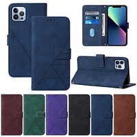 téléphone Coque Pour Apple Wallet iPhone 14 Pro Max Plus 13 12 11 Mini X XR XS 8 7 Portefeuille Clapet Protection complète du corps Couleur Pleine TPU faux cuir miniinthebox
