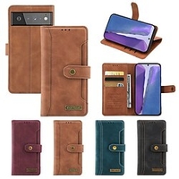 téléphone Coque Pour Google Etui folio Pixel 6 Pixel 6 Pro Coque Anti-Chocs Magnétique Protection complète du corps Couleur Pleine faux cuir miniinthebox