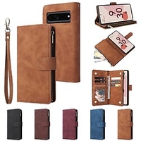 téléphone Coque Pour Google Etui folio Pixel 7 Pixel 7 Pro Pixel 6 Pixel 6 Pro Coque Anti-Chocs Magnétique Protection complète du corps Couleur Pleine faux cuir miniinthebox