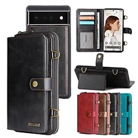 téléphone Coque Pour Google Wallet Pixel 7 Pixel 7 Pro Pixel 6 Pixel 6 Pro Coque Anti-Chocs Magnétique Protection complète du corps Couleur Pleine faux cuir miniinthebox