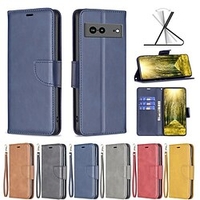 téléphone Coque Pour Google Wallet Pixel 7 Pro Pixel 6 avec dragonne Emplacements pour porte-cartes Flip magnétique Couleur Pleine TPU faux cuir miniinthebox