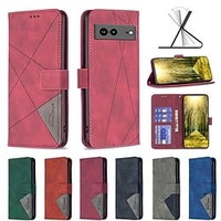 téléphone Coque Pour Google Wallet Pixel 7 Pro Pixel 6 Emplacements pour porte-cartes Flip magnétique Béquille Couleur Pleine Formes Géométriques TPU faux cuir miniinthebox