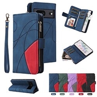téléphone Coque Pour Google Wallet Pixel 7 Pro Pixel 6 fermeture Éclair avec dragonne Emplacements pour porte-cartes Formes Géométriques TPU faux cuir miniinthebox