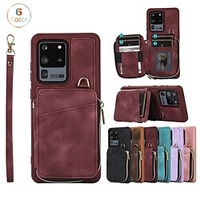 téléphone Coque Pour Samsung Galaxy Coque Arriere S23 S22 S21 S20 Plus Ultra Protection complète du corps Etanche à la Poussière Résistance aux chutes aux quatre coins Couleur Pleine TPU faux cuir miniinthebox