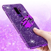 téléphone Coque Pour Samsung Galaxy Coque Arriere S9 S9 Plus S8 Plus S8 Bord S7 S7 Strass Plaqué Anneau de Maintien Brillant Flexible TPU miniinthebox