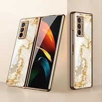 téléphone Coque Pour Samsung Galaxy Coque Arriere Z Fold 2 Z Fold3 Plis Accordéon Antichoc Etanche à la Poussière Plaqué Lignes / Vagues Marbre PC miniinthebox