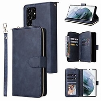 téléphone Coque Pour Samsung Galaxy Coque Intégrale S22 Plus Ultra S22 Ultra A53 A33 S22 Samsung A13 5G Portefeuille Porte Carte fermeture Éclair Couleur Pleine TPU faux cuir miniinthebox