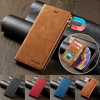 téléphone Coque Pour Samsung Galaxy Coque Intégrale Étui en cuir Etui folio S20 Plus S20 Ultra S20 Porte Carte Clapet Magnétique Couleur Pleine faux cuir miniinthebox