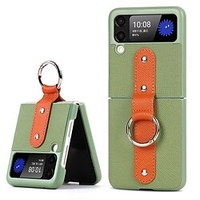téléphone Coque Pour Samsung Galaxy Coque Intégrale Z Flip 3 Anneau de Maintien Cuir Lignes / Vagues faux cuir miniinthebox