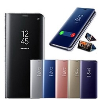 téléphone Coque Pour Samsung Galaxy Etui folio S22 S21 S20 Plus Ultra A72 A52 A42 Note 10 Note 10 Plus A71 Avec Support Miroir Mise en veille automatique Couleur Pleine PC faux cuir miniinthebox