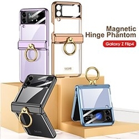 téléphone Coque Pour Samsung Galaxy Etui folio Z Flip 4 Anneau de Maintien Etanche à la Poussière Protecteur d