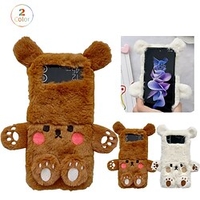 téléphone Coque Pour Samsung Galaxy Etui folio Z Flip 4 Z Flip 3 Clapet Dessin Animé 3D Pluche Pluche miniinthebox