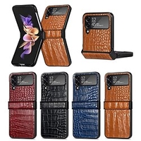 téléphone Coque Pour Samsung Galaxy Etui folio Z Flip 4 Z Flip 3 Portable Clapet Protection complète du corps Couleur Pleine TPU faux cuir miniinthebox