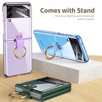 téléphone Coque Pour Samsung Galaxy Etui folio Z Flip 4 Z Flip 3 Portable Plaqué Anneau de Maintien Couleur Pleine PC miniinthebox