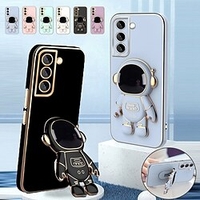 téléphone Coque Pour Samsung Galaxy Série Classique S22 Plus Ultra S21 S22 Ultra A73 A53 A33 S22 S21 Ultra Plus S21 FE A72 A52 A42 Note 20 Ultra Note 10 Coque Anti-Chocs Avec Support Plaqué Astronaute miniinthebox