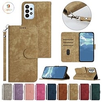 téléphone Coque Pour Samsung Galaxy Wallet S23 S22 S21 S20 Plus Ultra A73 A53 A33 A32 A72 A52 A42 Note 20 Ultra S10 S10 Plus A71 Galaxy A41 Galaxy A22 5G Portefeuille avec dragonne Emplacements pour miniinthebox