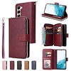 téléphone Coque Pour Samsung Galaxy Wallet S23 S22 S21 S20 Plus Ultra S10 S9 S8 S7 Plus Bord Protection complète du corps avec sangle de téléphone anti-goutte Couleur Pleine TPU faux cuir miniinthebox