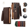 téléphone Coque Pour Samsung Galaxy Wallet Z Fold 4 Coque Anti-Chocs fermeture Éclair Protection complète du corps Couleur Pleine TPU faux cuir miniinthebox