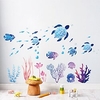 Tortue de mer corail récif poisson personnalité créative décoration de la maison salon canapé fond mur pâte miniinthebox