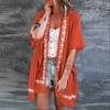 transfrontalier europe et états-unis smock été amazon nouveau motif lâche plage protection solaire dans les manches ouvert été vêtements pour femmes miniinthebox