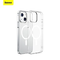 étui de téléphone magnétique cristal baseus pour ip13 6, 1 pouces couverture complète verre trempé transparent miniinthebox