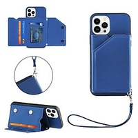 étui de téléphone pour apple couverture arrière iphone 13 12 11 pro max mini se 2020 x xr xs max 8 7 plus titulaire de la carte avec support simple face en cuir pu de couleur unie avec dragonne miniinthebox