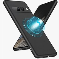 étui de téléphone pour google couverture arrière adsorption magnétique pixel 7 support anti-poussière portable charge sans fil gel de silice de couleur unie métal miniinthebox