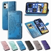 étui pour iphone 13 12/11 pro max/se2020/xs max/xr xs 7/8 7/8 plus porte-cartes étuis complets en relief en cuir pu de couleur unie tpu miniinthebox