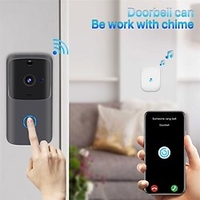 Wifi sonnette maison intelligente sans fil téléphone sonnette de porte caméra de sécurité interphone vidéo 720p hd ir vision nocturne pour appartements miniinthebox