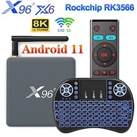 X96 x6 rk3566 tv box android 11 8gb ram 128gb rom prise en charge voix google play lecteur multimédia youtube 4gb 32gb 64gb 1000m décodeur miniinthebox