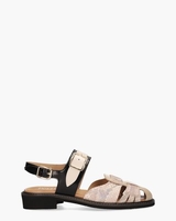 32636 Beige/Zwart Damessandalen