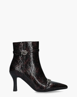 Bibiana Zwart/Bordeauxrood Dames Enkelboots