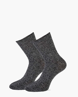 Blackpool 2-Pack Zwart/Zilver Damessokken