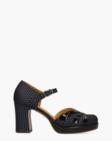 Devi Zwart/Blauw Damespumps