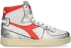 Diadora Heritage Mi Basket Metal Mixed Wit/Zilver/Rood