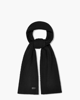 Knit Diagonal Ribbed Scarf Black Sjaal