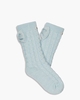 Laila Bow Fleece Lined Sock Lichtblauw Damessokken