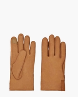 Leather Clamshell Logo Glove Chestnut Herenhandschoenen