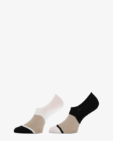 Livia 2-Pack Beige/Wit/Zwart Dames Sneakersokken
