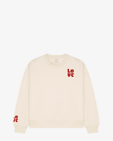 Love Off-White/Rood Damessweater