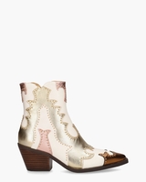 Rodeo Off-White/Goud Dames Enkelboots