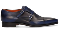 Santoni 10053 Blauw Heren Gespschoenen