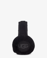 Sheepskin Embroidery Earmuff Black Dames Oorwarmers