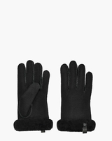 Shorty Glove With Leather Trim Black Dameshandschoenen
